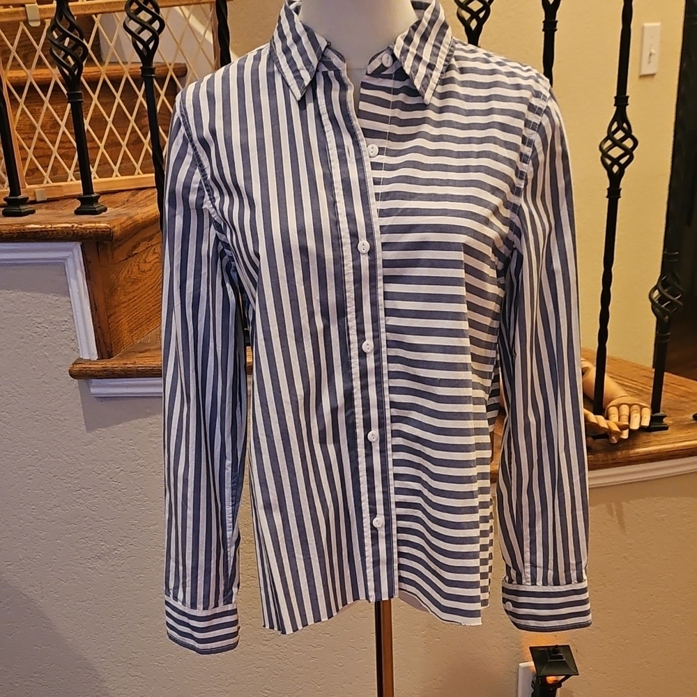 Current/Elliott Blue and White Striped Top